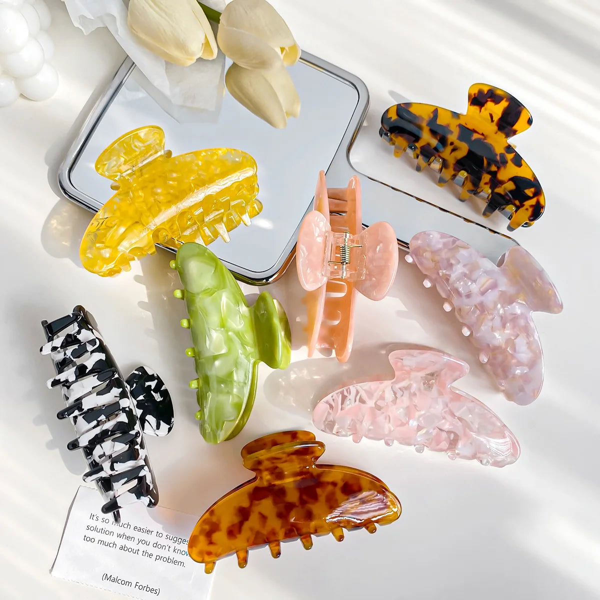 YJL Hot Selling 9cm Fashion Women Acetate Claw Hair Clips Cute Hair Accessories Girls Acetate Hair Claw Clip