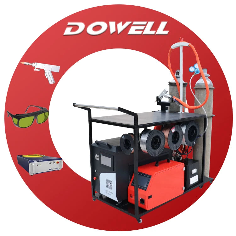 Dowell 1000W 2000W 3000W Portable Maxtron Raycus Max JPT IPG Fiber Laser Weldhead Water Cooling High Frequency Welding Machine