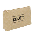 Custom Eco Linen Natural Effect Makeup Zipper Gift Pouch Bags Factory Cosmetic Beauty Bag Custom Logo for Promotion Gift
