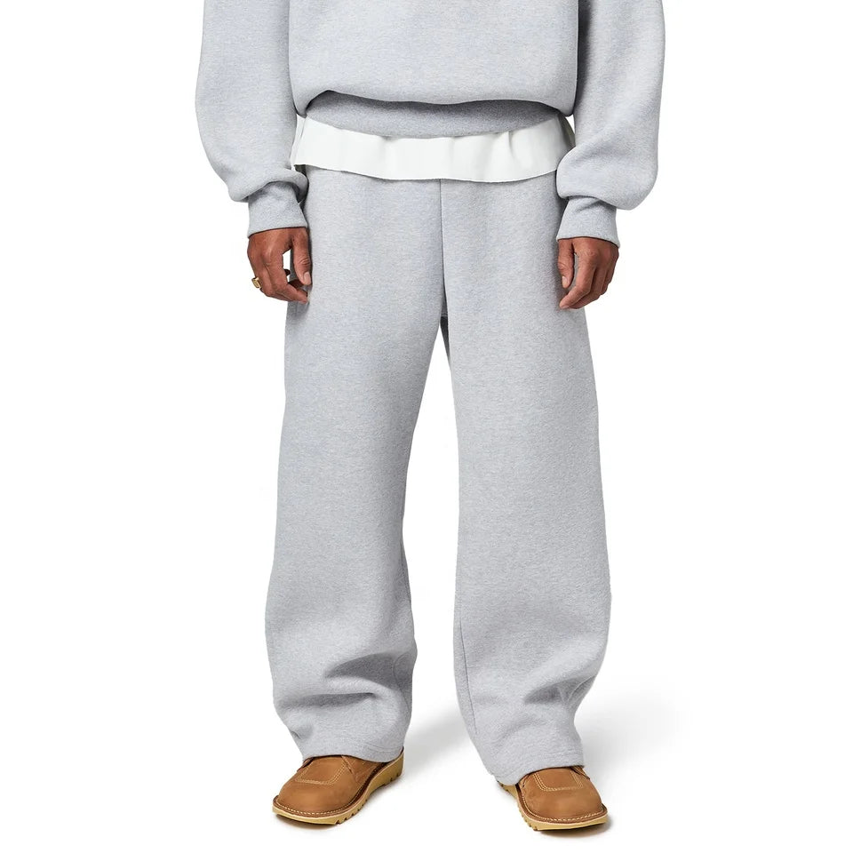 Custom Relaxed Fit Pants Manufacturer Heavy Weight 500 Gsm Oversized French Terry Baggy Straight Leg Sweatpants for Men