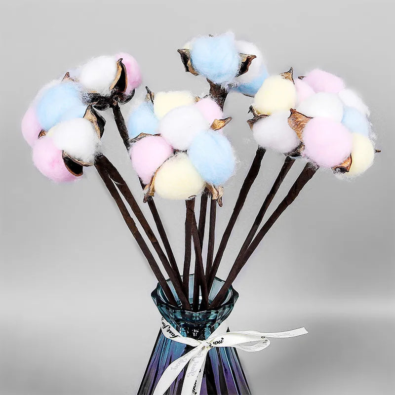 Wholesale Hot Sale Dried Flowers Sumflora Color Real Cotton Flowers Home and Wedding Decoration