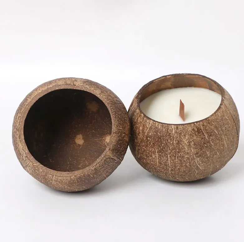 Cheap Price Cup Shell Coconut Handmade Custom Decoration DIY Christmas Candles Coconut Shell