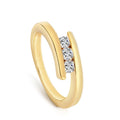 Vintage 3 Stone Rings Gold Plated Brass Crossover Winding Shape Crystal Finger Rings Band Jewelry Gift Women's Accessories