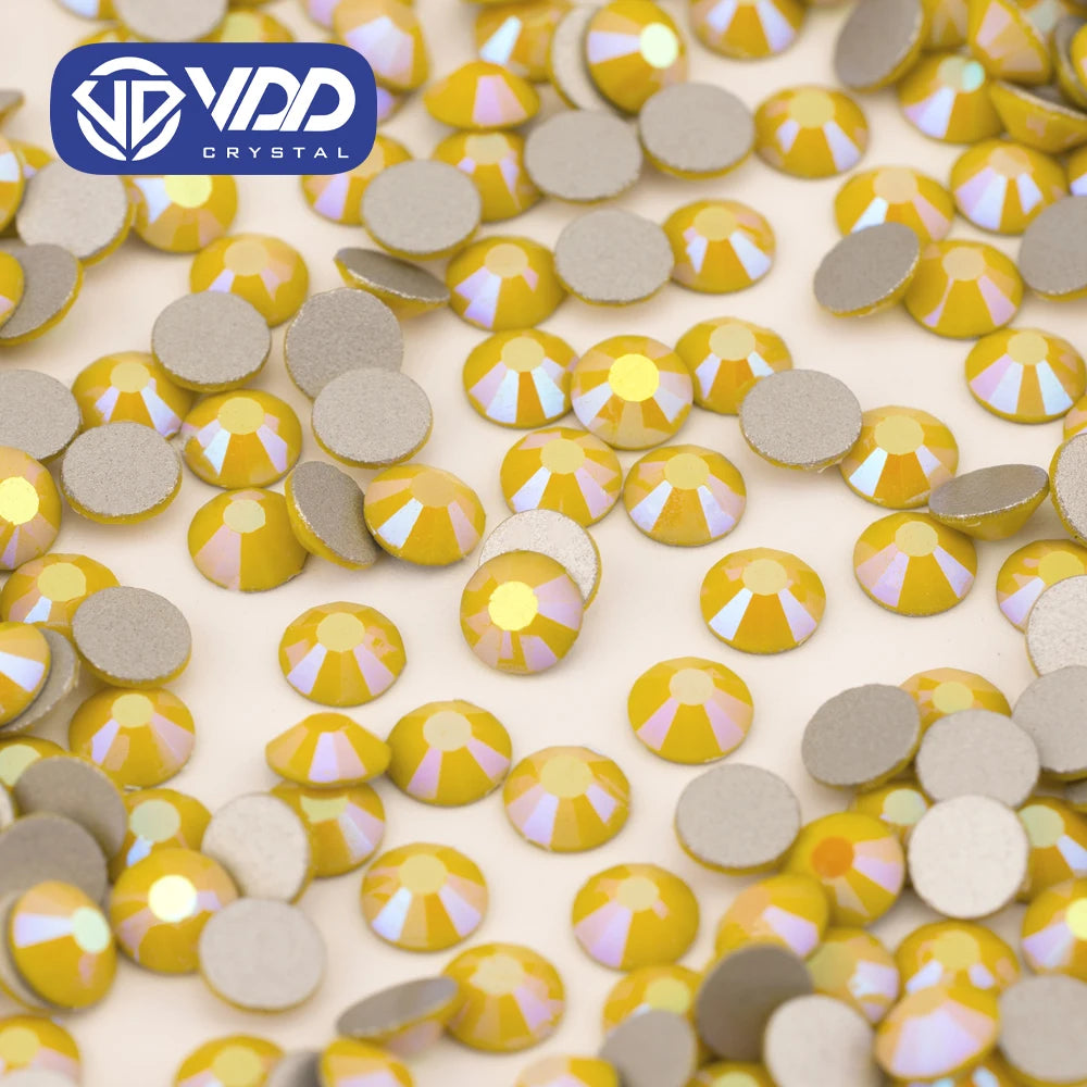 VDD 452 Yellow Glaze  SS6-SS30 Glass Crystal Rhinestones High Quality Flatback Stones for Nail Art Accessories DIY Crafts