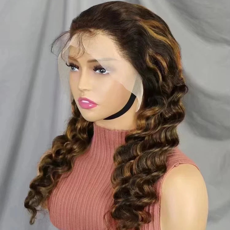 Wholesale 13x4 Brazilian Hair Transparent Front Lace Wig with 12 Inches Jerry Curl and Water Wave Styles for Lace Frontal Wig