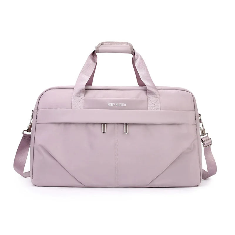 Portable Large Capacity Fitness & Yoga Bag Dry Wet Separation Multifunctional Waterproof Overnight Travel Bag Zipper Closure