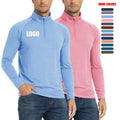 Mens Summer UPF50+ Sun Protection Long Sleeve 1/4 Zip T-shirt Casual Breathable Gym Running Hiking Training Sportswear Tops
