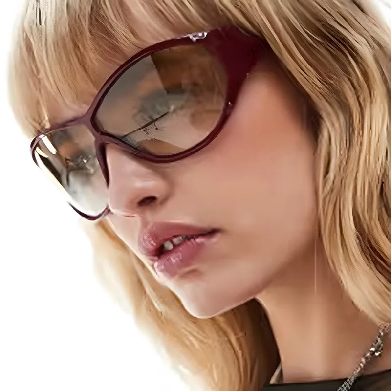 DL Glasses Wholesale Wrap Around Futuristic Sun Glasses 2025 Y2K Female Shades Eyewear Cycling Colorful Oval Sunglasses