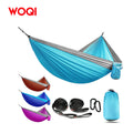 WOQI Nylon Lightweight Portable Camping Hammock with 2 Tree Straps Suitable for Hiking and Outdoor Use
