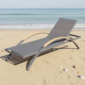 Aluminum Outdoor Sun Lounge Chair Service Beach Poolside Chaise Lounge Folding Chair Mesh Resort Pool Sun Lounger