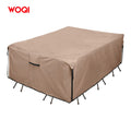 WOQI Rectangular Terrace Heavy Duty Table Cover - 600D Tough Canvas Waterproof Outdoor Table and Chair Universal Furniture