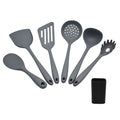 Heat Resistant Non Stick 6 Pieces Kitchen Utensil Set Silicone Utensil Cooking Tools with Plastic Holder