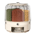 Rice Bin Storage Container Rotatable Rice Stocker Buckle Airtight Rice Dispenser for Kitchen Storage