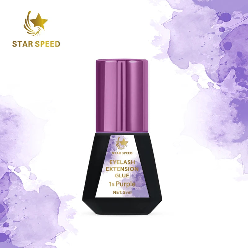 StarSpeed Violet Eyelash Glue OEM Factory Professional Lash Extension Adhesive 1s Dry Long Lasting Strong Purple Eyelash Glue