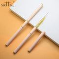 OEM Dual End Pink Metal Handle Gel Liner Brush Nylon Hair Liner Painting Pen Nail Tools for Professional Nail Art
