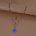 Collar De Acero Inoxidable Stainless Steel Layers Necklace for Women Men Luminous Sun Moon Charm Clavicle Collarbone Necklace