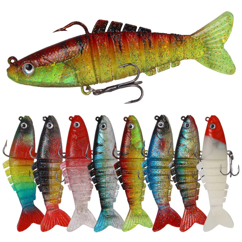 New Soft Lures 9cm/17.5g Eight Knots in the Middle and Lower Waters with Lead and Hook Silicone Fishing Lures