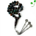 Wholesale Gold Plated Religious Islamic Agate Stone Prayer Beads Rosary Beaded Bracelet