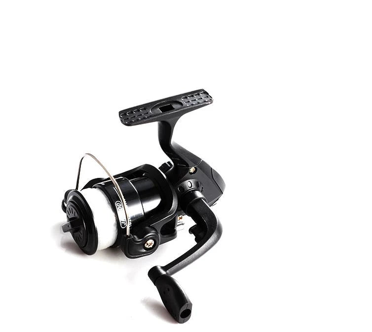 200 Type Black Color Small Fishing Reel Line Lure Spinning Wheel Fishing Reel 200 Folds Electroplating Lake Rod Fishing Wheel