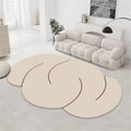 Beige Irregular Cloud Shaped Rug with Black Pinstripes Modern Abstract Rug for Living Room Non-Slip Easy to Clean Floor Mat