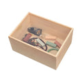 Unfinished Pine Wood Rectangle Jewelry Display Box with Acrylic Sliding Lid Multifunctional Wooden Keepsake Display Case