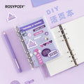 New Cute Loose-leaf Transparent PVC 6 Rings Binder Planner Notebooks Stationery A6