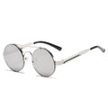 Vintage Round Punk Slim Sunglasses Men's Spring Metal Steampunk Mirror Sun Glasses for Men Women Retro Personality Eyewear