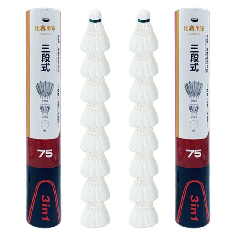 3in1 Factory Supply Class a Duck Feather Shuttlecock for Professional Competitions and Tournaments Dmantis D75