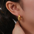 Waterproof Minimalist Gold Plated Jewelry for Women Wedding Stainless Steel Simple C Shape Geometric Advanced Ear Rings