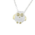 Women's Fashion Silver Owl Pendant Necklace Statement Jewelry with Link Chain for Weddings and Engagements Factory Wholesale