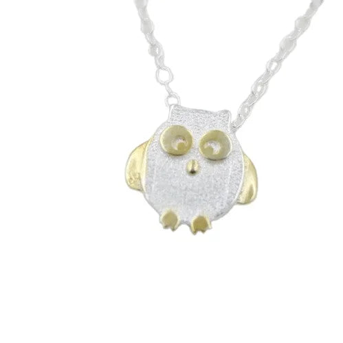 Women's Fashion Silver Owl Pendant Necklace Statement Jewelry with Link Chain for Weddings and Engagements Factory Wholesale