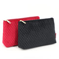 Wholesale Luxury Cosmetic Bag with Private Label Logo Factory Custom Quilted Zipper Pouch Velvet Makeup Bags