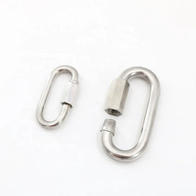 Stainless Steel Screw Lock Climbing Gear Carabiner Quick Links Safety Snap Hook Chain Connecting Ring