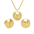 Middle East Gold Jewelry Set Metal Pendant Necklace Star Pattern Hollow Out Big Dangle Earrings Set Dubai Accessories