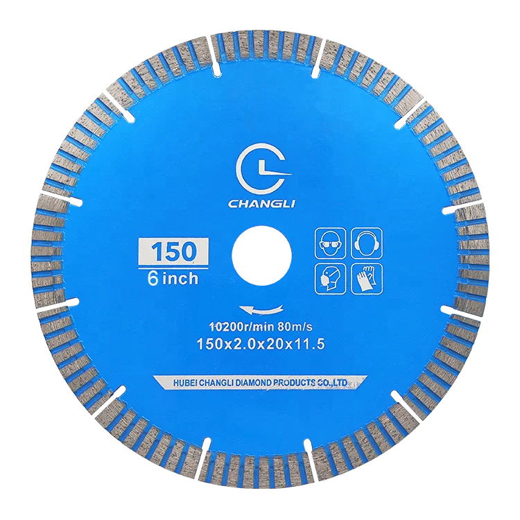 Industrial 150mm Dry or Wet Turbo Diamond Saw Blade 6 Inch Hot Press for Granite Marble Porcelain Tile OEM