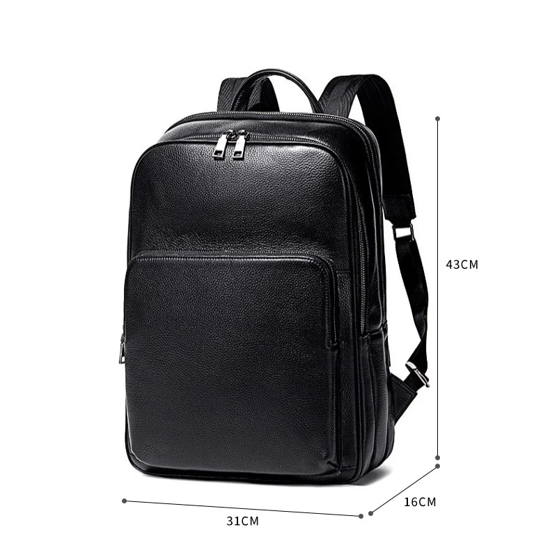 3-in-1 Waterproof Sports Backpack Zipper Genuine Leather Softback Unisex Anti-Theft USB Air Cushion Belt 20-39L Training