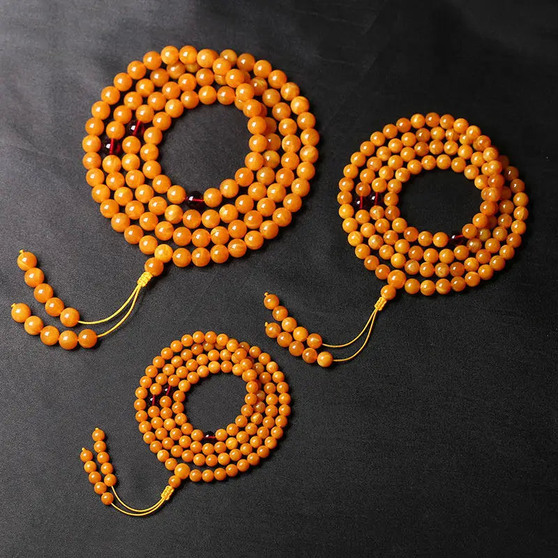 YL Factory Direct Old Amber Beaded Hand String 108 Multi-Circle Unisex Sweater Chain Bracelet Wen Play Jewelry