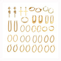 Luxury Stainless Steel Twist Statement Hoop Earring Vintage Hammered Circle Huggie Earring Gold Plated Wheat Chain Hoop Earrings