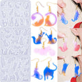 DIY Drip Glue Small Cat Earrings Silicone Mold Cat Claw Play Cat with Hole Pendant Earrings