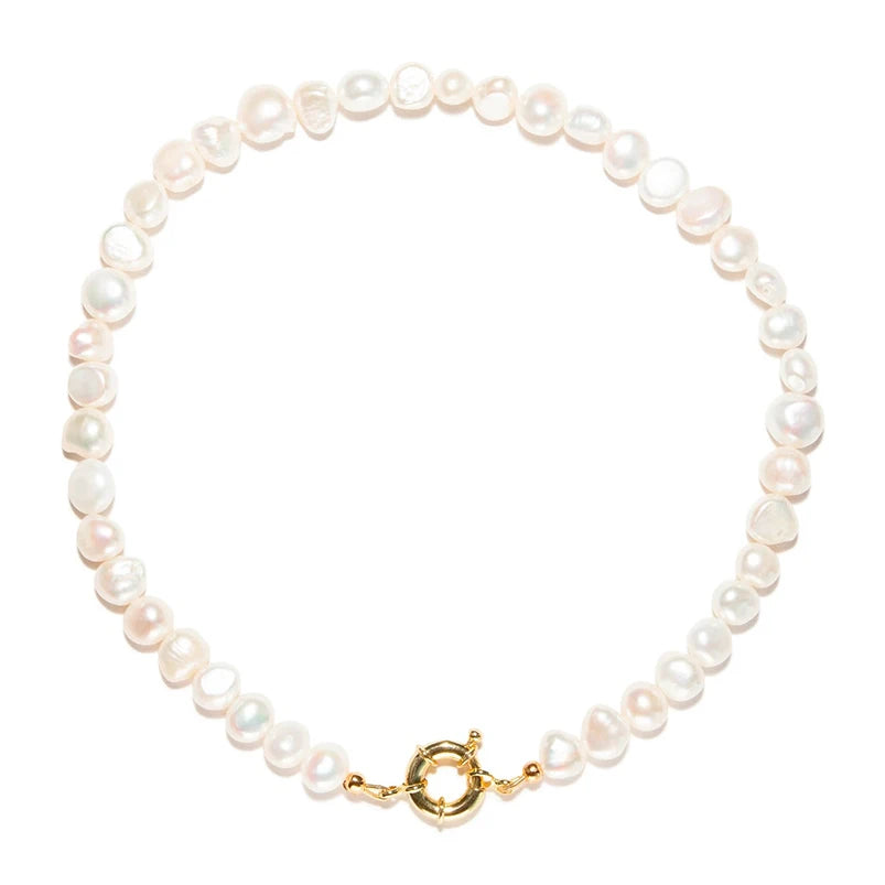 Gemnel Luxury Jewelry 925 Sterling Silver 18k Gold Extra-large Freshwater Pearl Necklace Women