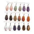 Tree Life Pendant EarringsNatural Gemstone Crystal Hexagonal Six Prism EarringsHandmade Wire Wrapped Earrings