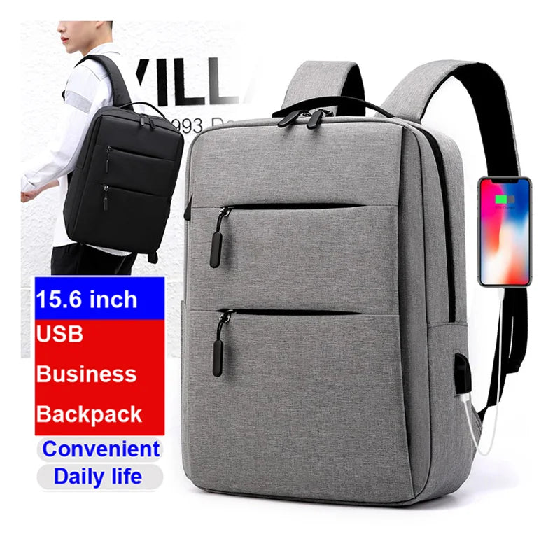Omaska Customized Mens 15.6 Inch Backbag School Back Pack Smart Business Laptop Usb Charger Backpack Bagpack