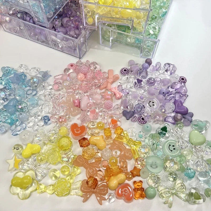 DIY Handmade Children's Headwear Production Acrylic Material Jewelry Accessories Loose Beads Various Random Color Mixing Bags
