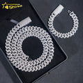 RTS Promotion Price 12MM Gold Plated 925 Sterling Silver VVS Moissanite Hip Hop Jewelry Iced Out Cuban Link Chain Necklace