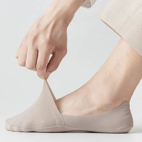 Hot Selling Customized Men's Casual Non-slip No Show Socks Moisture-wicking Breathable Cotton Bottom Deodorant Invisible Socks