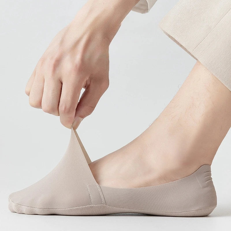 Hot Selling Customized Men's Casual Non-slip No Show Socks Moisture-wicking  Breathable Cotton Bottom Deodorant Invisible Socks