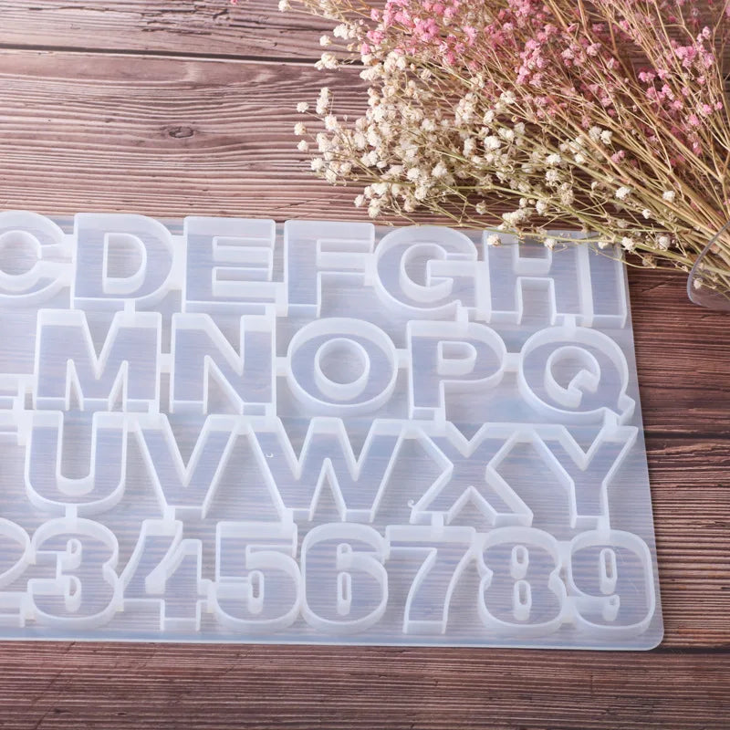 2024 New Letter Number Epoxy Molds Keychain Jewelry Molds Resin Moulds Cake Tools Custom Logo Resin Gift