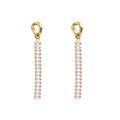 Chris April Fashion Jewelry PVD Gold Plated 316L Stainless Steel Non-tarnish Bling Bling Bejeweled Zircon Tassel Drop Earring