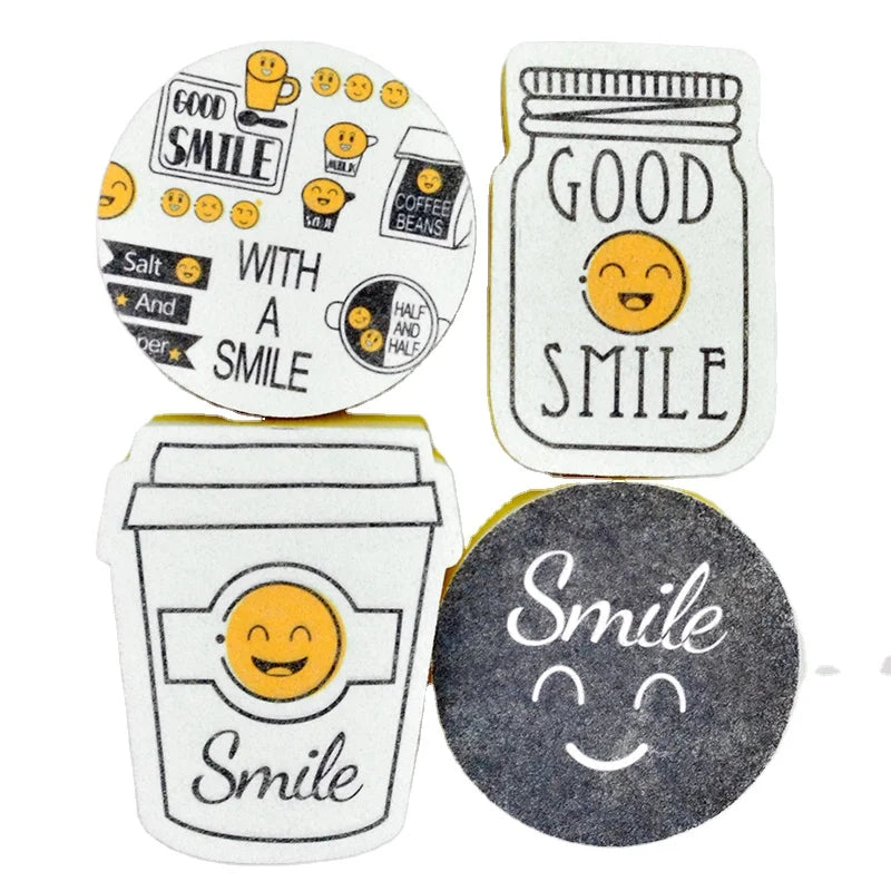 Kitchen Creative Smiley Face Powerful Cleaning Wipe Pad Block Scrub Dishes Kitchen Smile Dish Washing Cloth