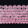 JSES Natural Clear Pink Rose Quartz Crystal 4-10mm Beads for Jewelry Making DIY Wholesale Gemstones Agate Jade Loose Stone Beads